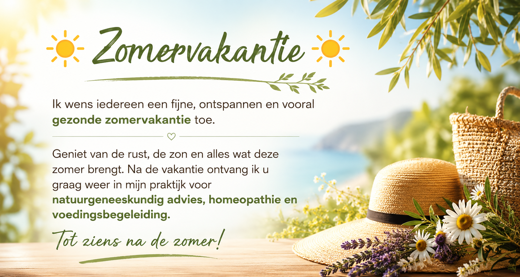 zomervakantie homeopathie natuurlijke geneeswijze
